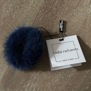 Linda Richards Navy genuine mink scrunchie